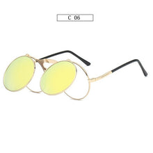 Load image into Gallery viewer, Steampunk Sunglasses Round Metal De Sol Women Style Retro Flip Circular