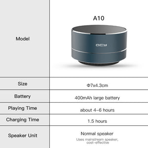 QCY A10 wireless bluetooth speaker metal mini portable