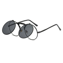 Load image into Gallery viewer, Steampunk Sunglasses Round Metal De Sol Women Style Retro Flip Circular